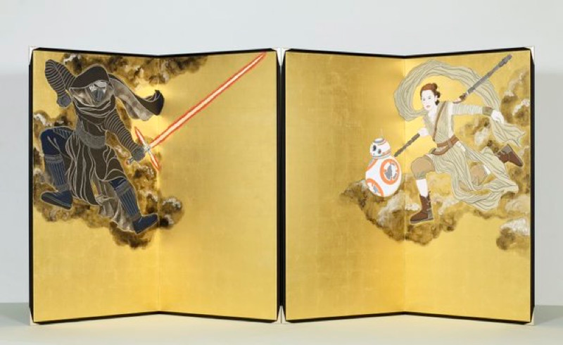 Illustration for article titled Japanese-Style Star Wars Art Shown at Buddhist Temple